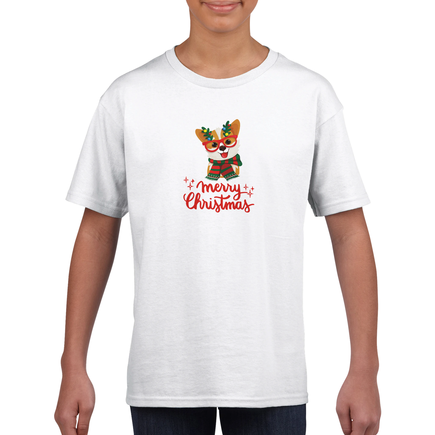 Corgi Holiday Classic Kids Crewneck T-shirt