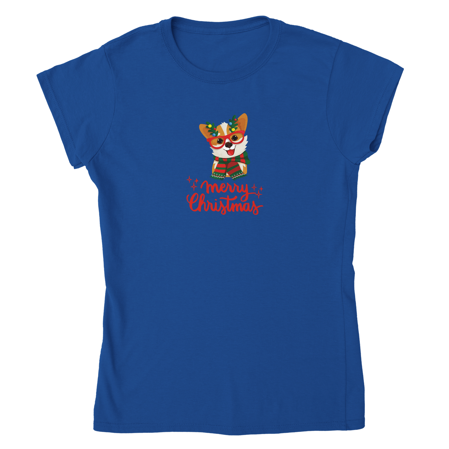 Merry Christmas Corgi Classic Womens Crewneck T-shirt