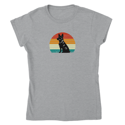 Sunset K9 Silhouette Classic Womens Crewneck T-shirt