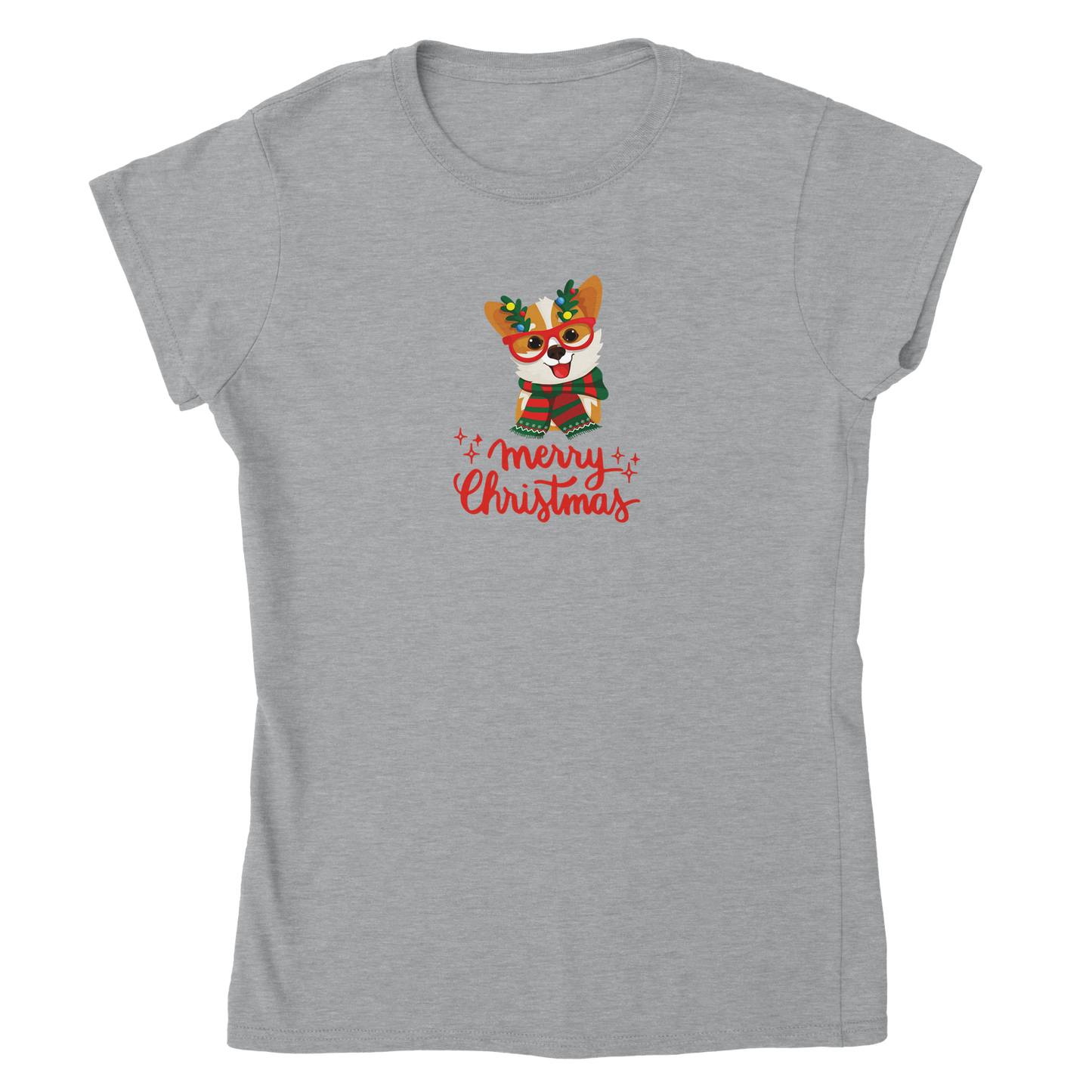 Merry Christmas Corgi Classic Womens Crewneck T-shirt