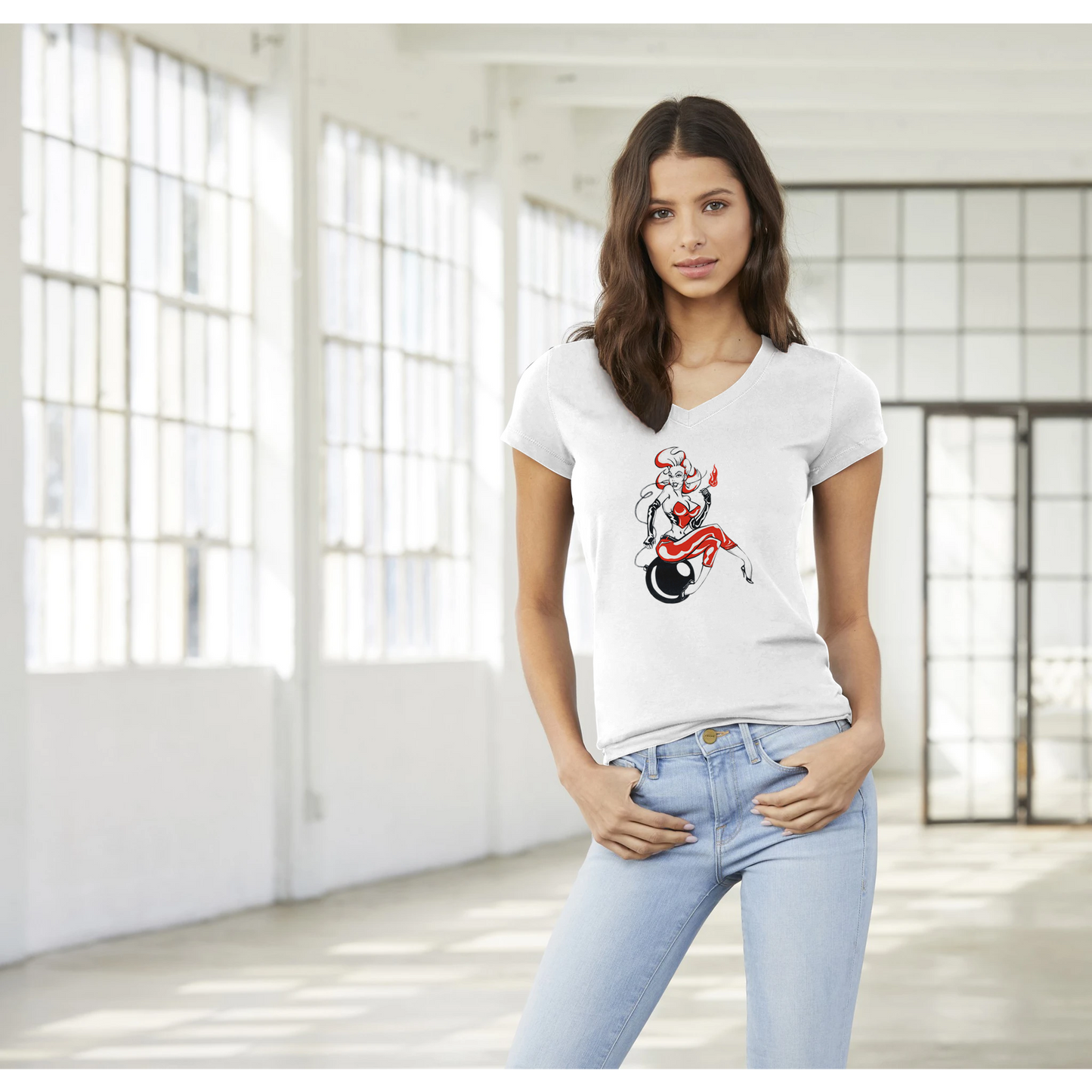 Time Bomb Premium Womens V-Neck T-shirt