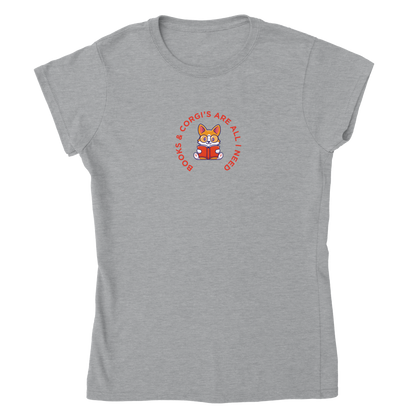 Book Corgi Classic Womens Crewneck T-shirt