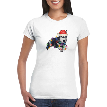 Xmas Huskey Classic Womens Crewneck T-shirt